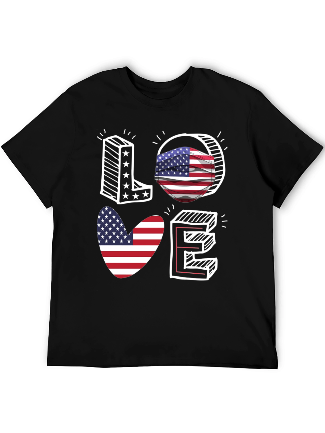 Patriotic LOVE Graphic T-Shirt