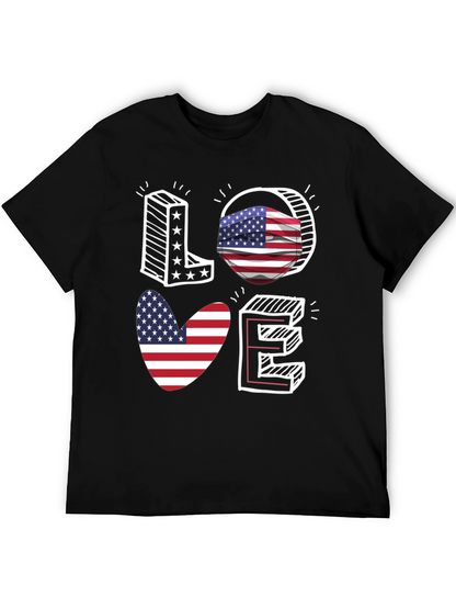 Patriotic LOVE Graphic T-Shirt