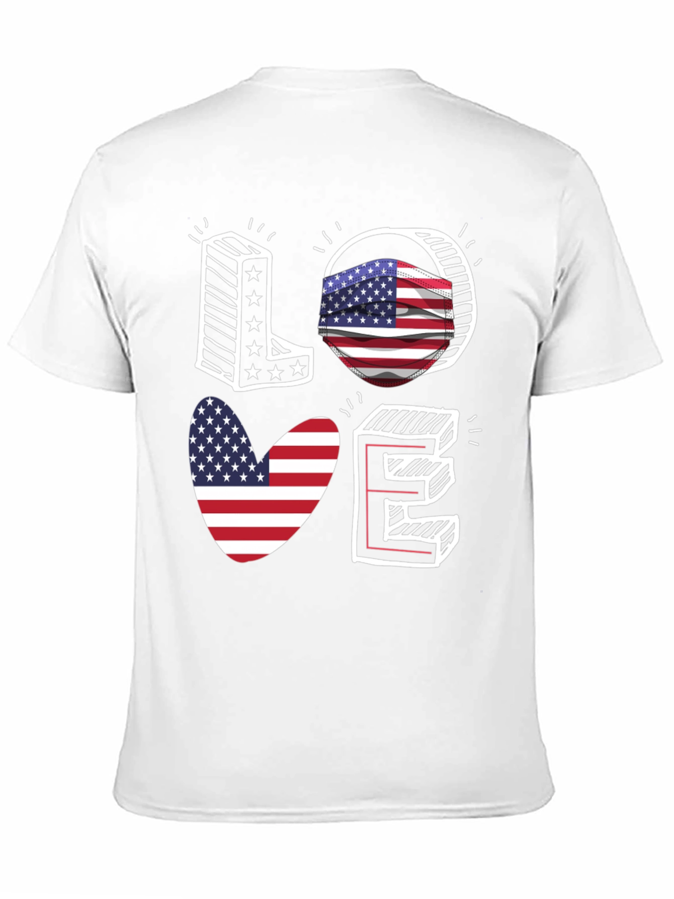 Patriotic LOVE Graphic T-Shirt