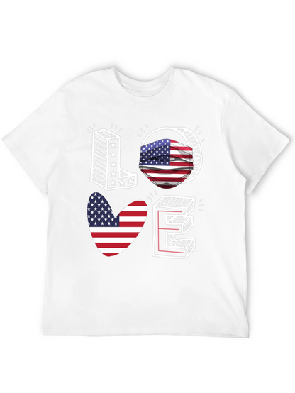 Patriotic LOVE Graphic T-Shirt