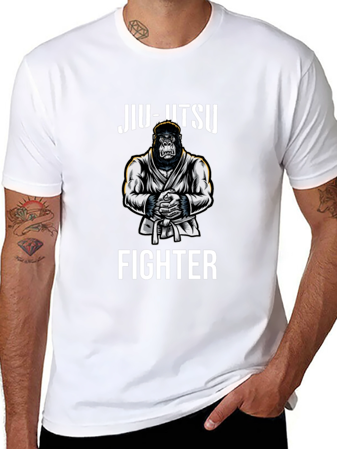 Jiu-Jitsu Gorilla Fighter Black T-Shirt