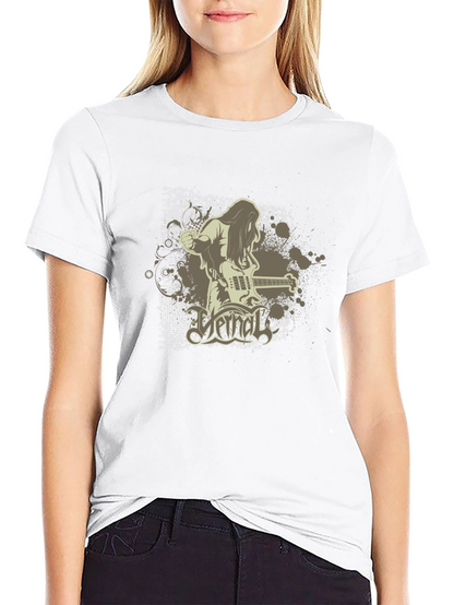 Cool Graphic Black T-Shirt - Rock Band Design