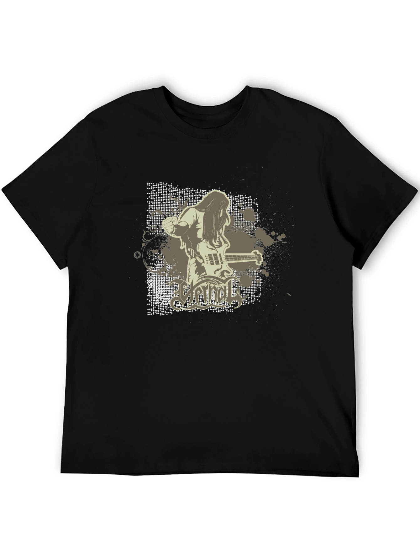 Cool Graphic Black T-Shirt - Rock Band Design