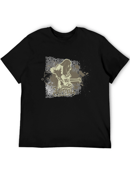 Cool Graphic Black T-Shirt - Rock Band Design