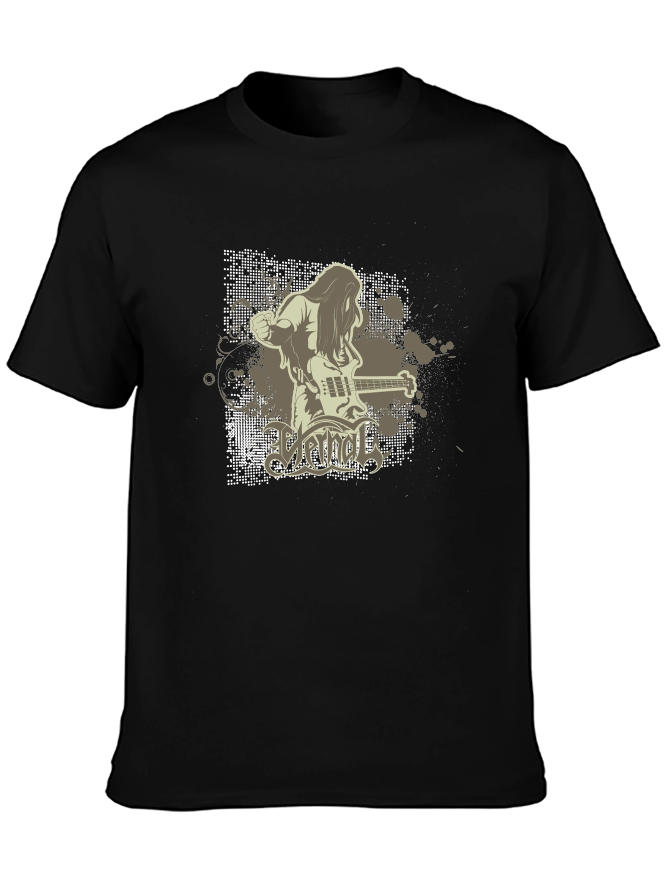 Cool Graphic Black T-Shirt - Rock Band Design