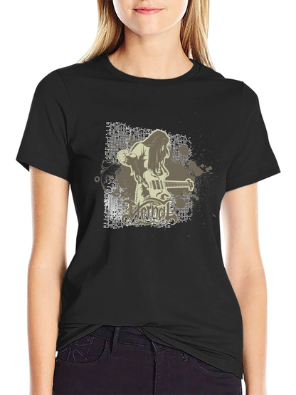 Cool Graphic Black T-Shirt - Rock Band Design