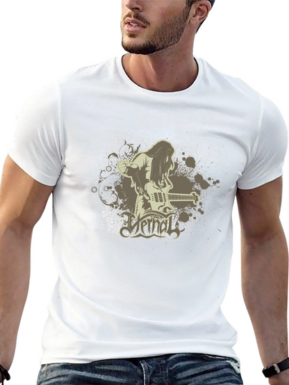 Cool Graphic Black T-Shirt - Rock Band Design