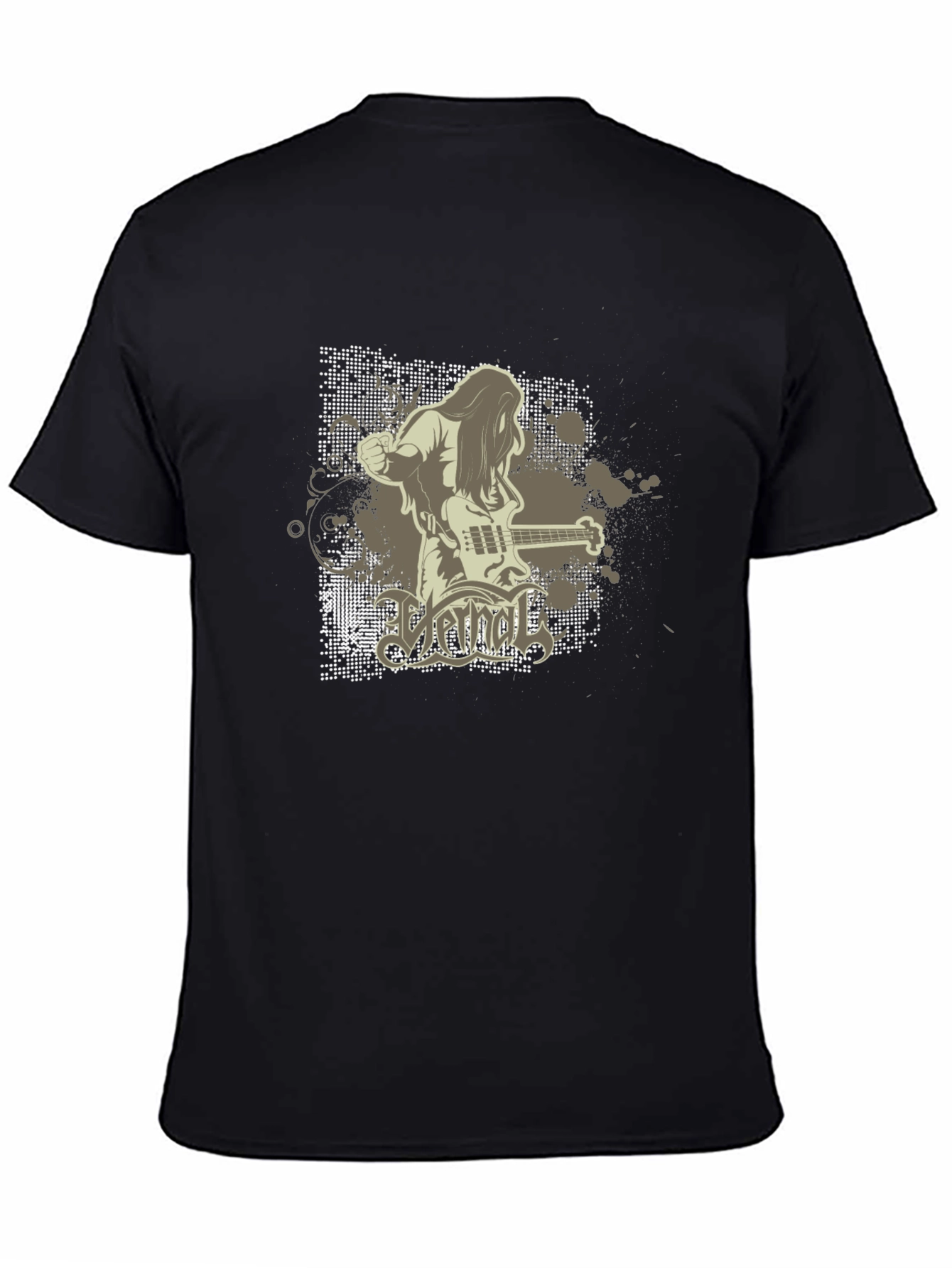 Cool Graphic Black T-Shirt - Rock Band Design