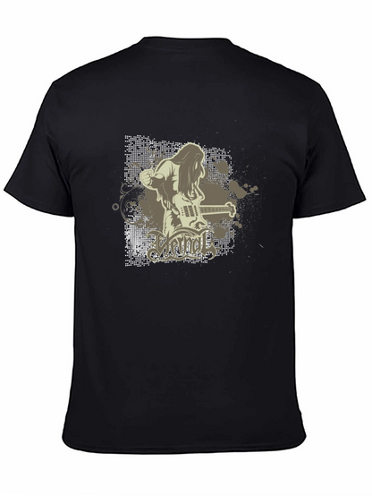 Cool Graphic Black T-Shirt - Rock Band Design