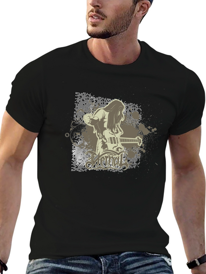 Cool Graphic Black T-Shirt - Rock Band Design
