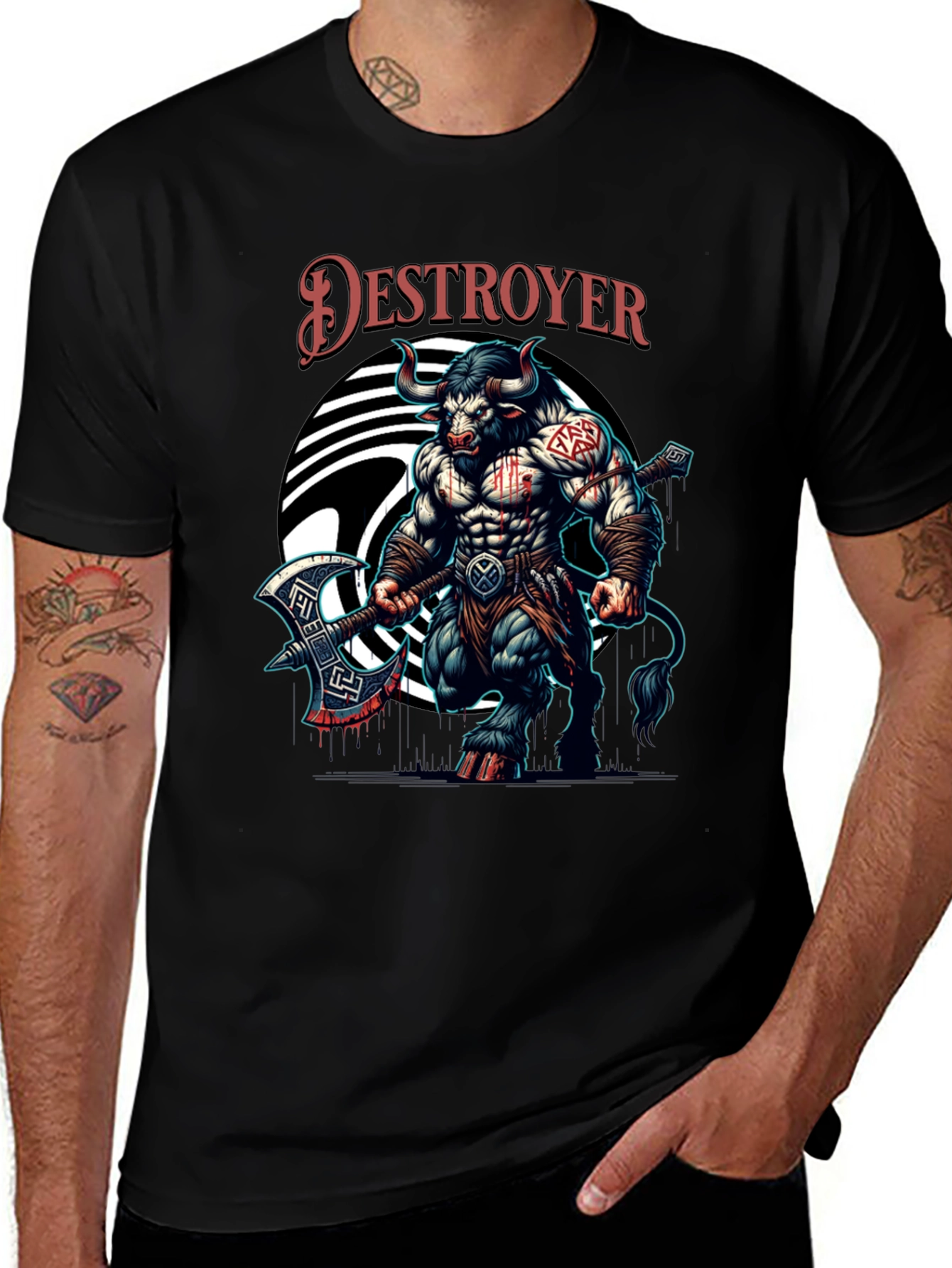 Destroyer Bull Graphic Tee - Bold & Unique Design