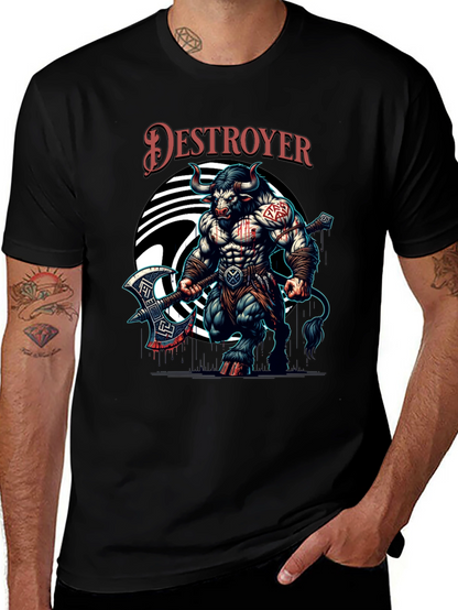 Destroyer Bull Graphic Tee - Bold & Unique Design
