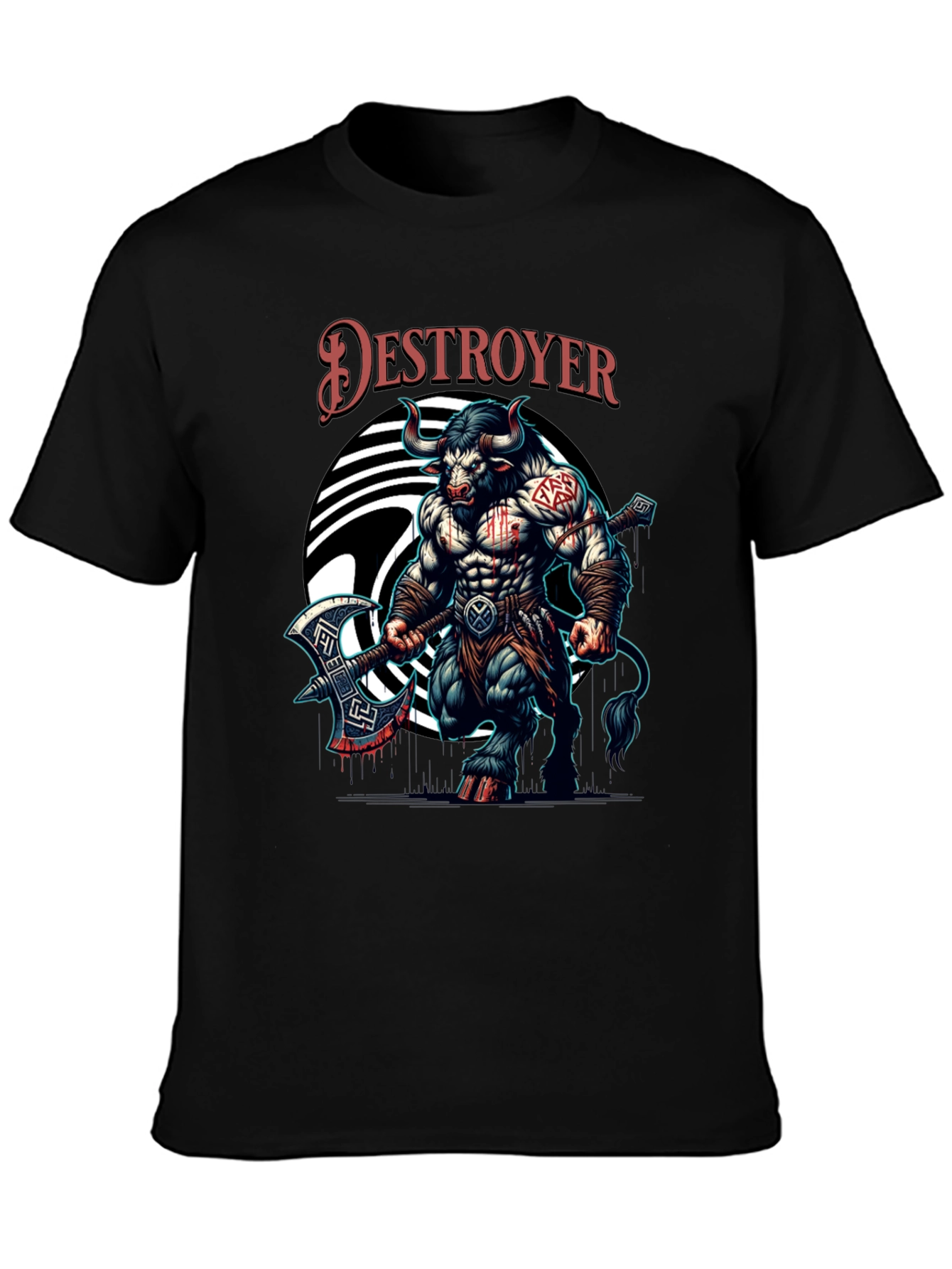 Destroyer Bull Graphic Tee - Bold & Unique Design