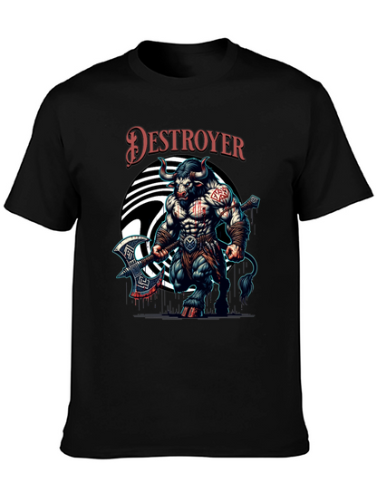 Destroyer Bull Graphic Tee - Bold & Unique Design