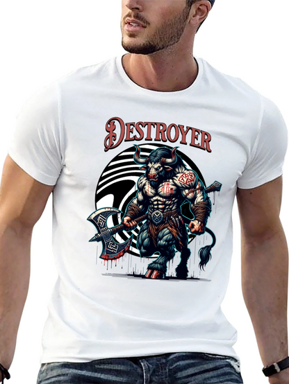 Destroyer Bull Graphic Tee - Bold & Unique Design