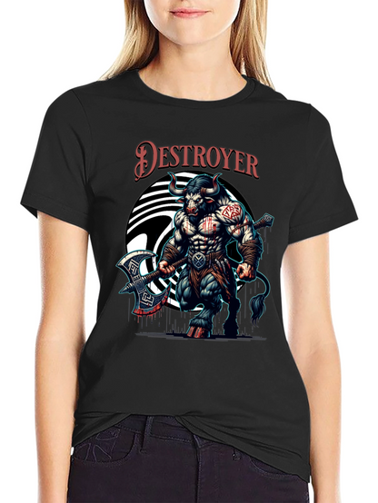 Destroyer Bull Graphic Tee - Bold & Unique Design