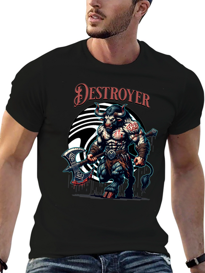 Destroyer Bull Graphic Tee - Bold & Unique Design