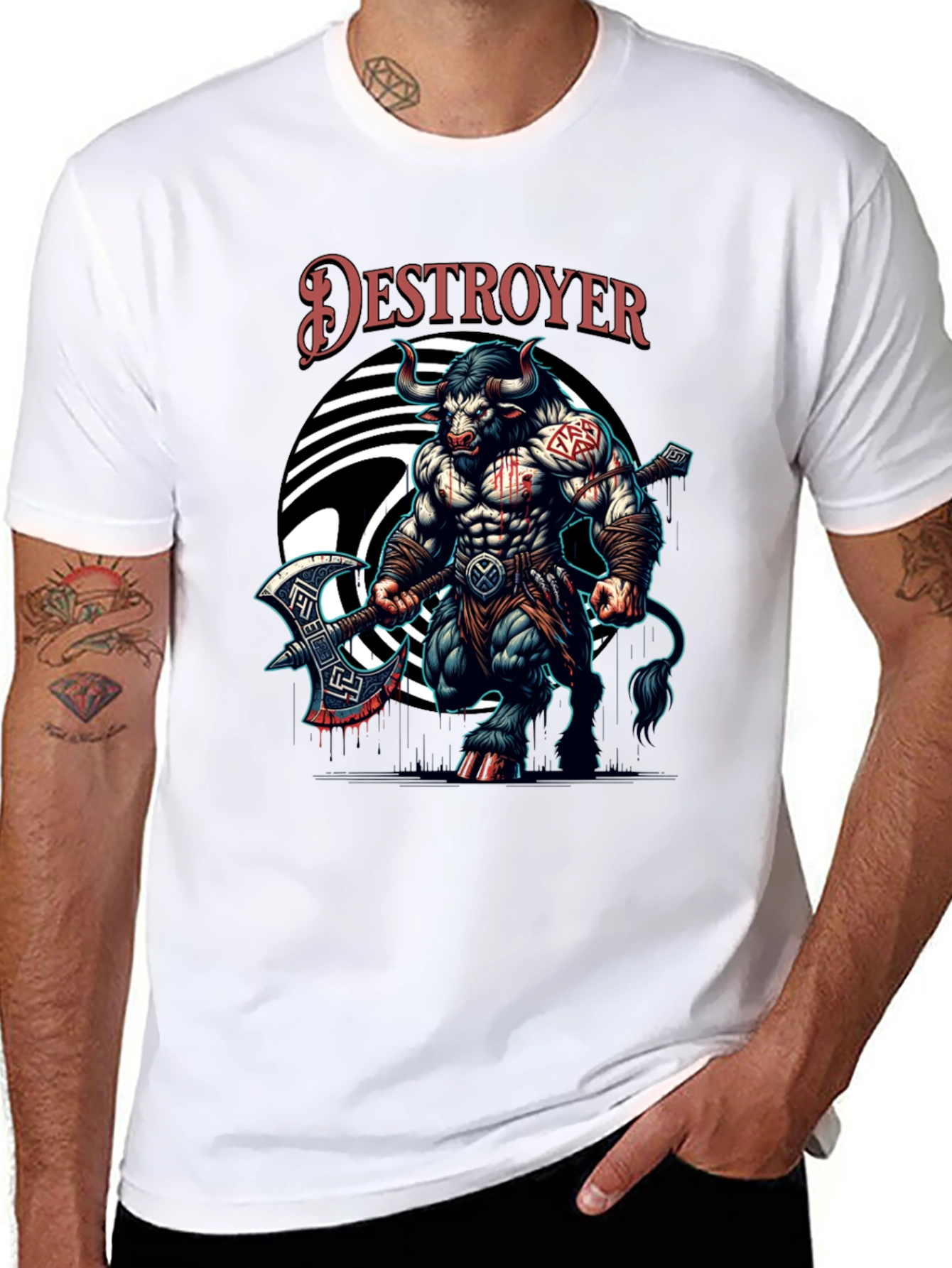 Destroyer Bull Graphic Tee - Bold & Unique Design