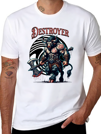 Destroyer Bull Graphic Tee - Bold & Unique Design