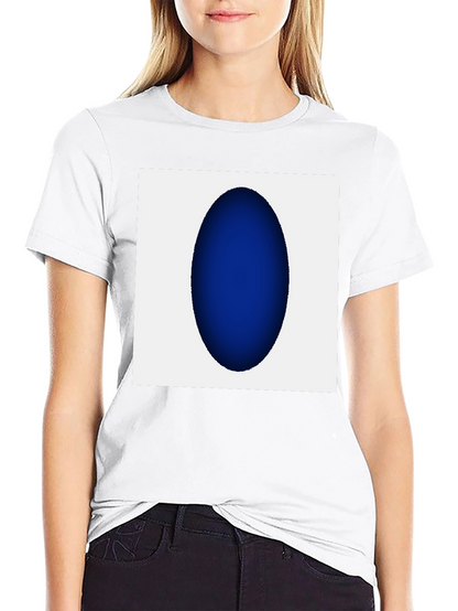 Modern Black T-Shirt with Abstract Blue Oval Design