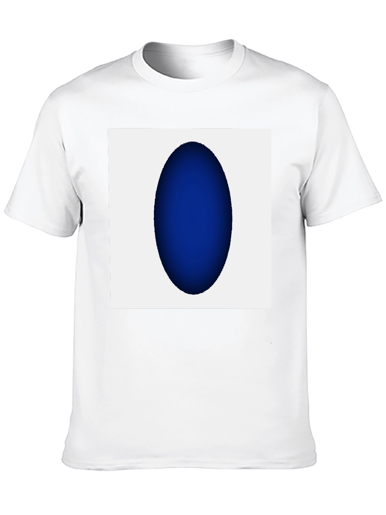 Modern Black T-Shirt with Abstract Blue Oval Design