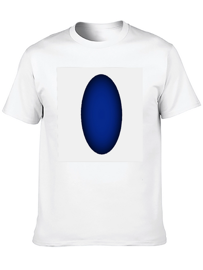 Modern Black T-Shirt with Abstract Blue Oval Design