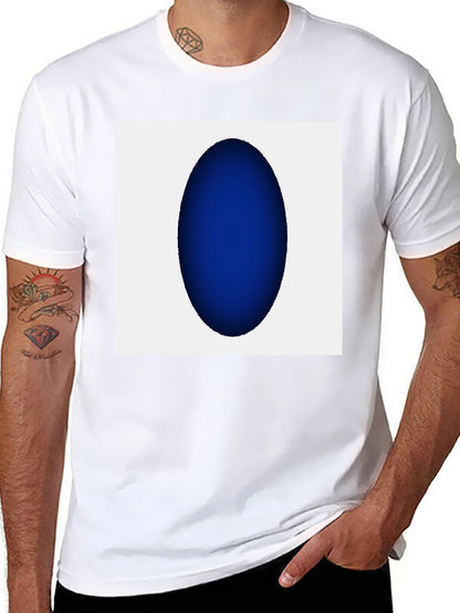 Modern Black T-Shirt with Abstract Blue Oval Design