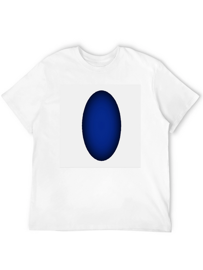 Modern Black T-Shirt with Abstract Blue Oval Design