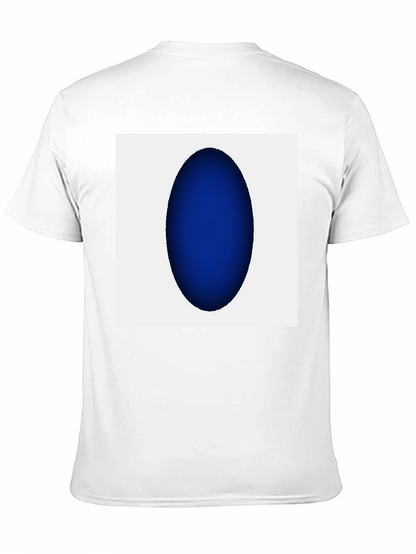 Modern Black T-Shirt with Abstract Blue Oval Design