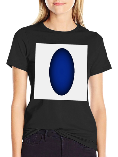 Modern Black T-Shirt with Abstract Blue Oval Design