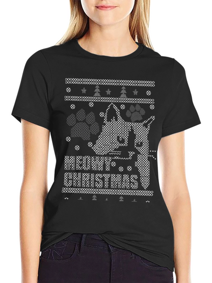 Ugly Christmas Sweater Dog Lover T-Shirt