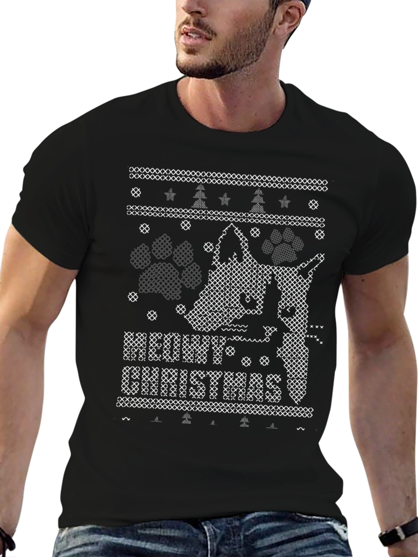 Ugly Christmas Sweater Dog Lover T-Shirt