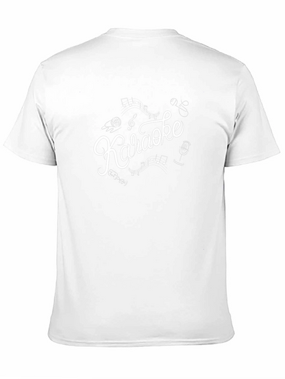 Karaoke T-Shirt - Music Notes and Microphone Design