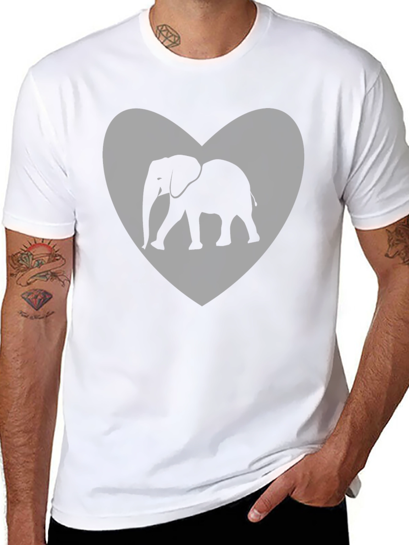 Elephant Heart Graphic Tee - Black