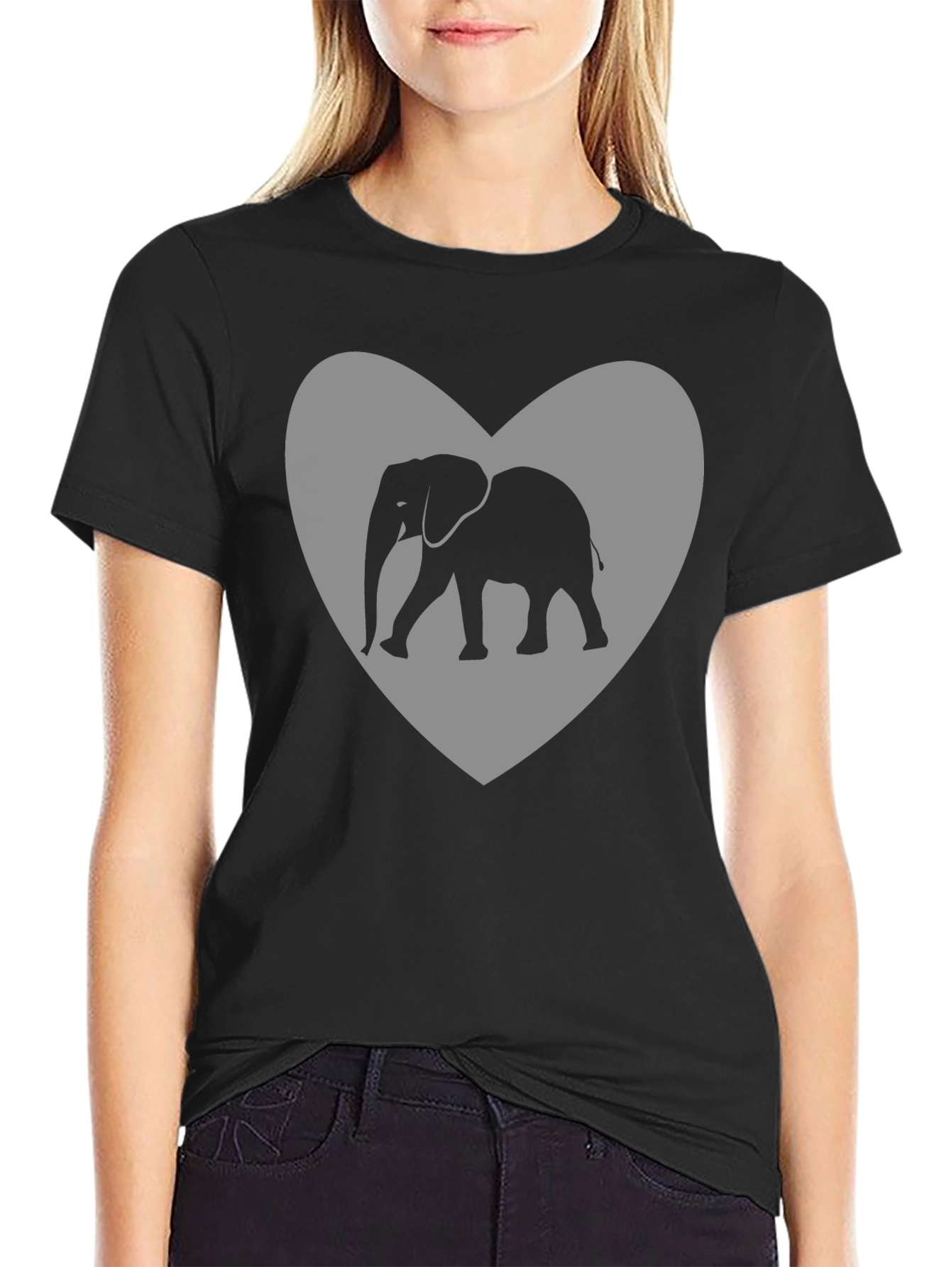 Elephant Heart Graphic Tee - Black