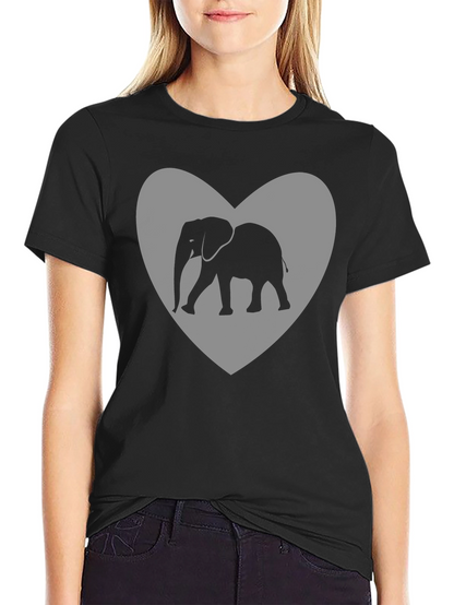 Elephant Heart Graphic Tee - Black