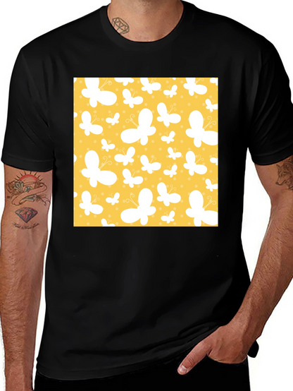 Butterfly Pattern Black T-Shirt