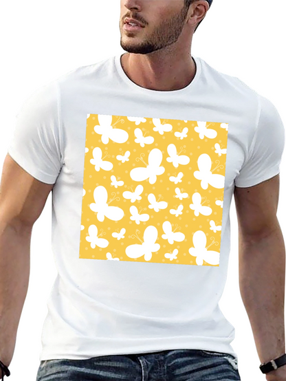 Butterfly Pattern Black T-Shirt