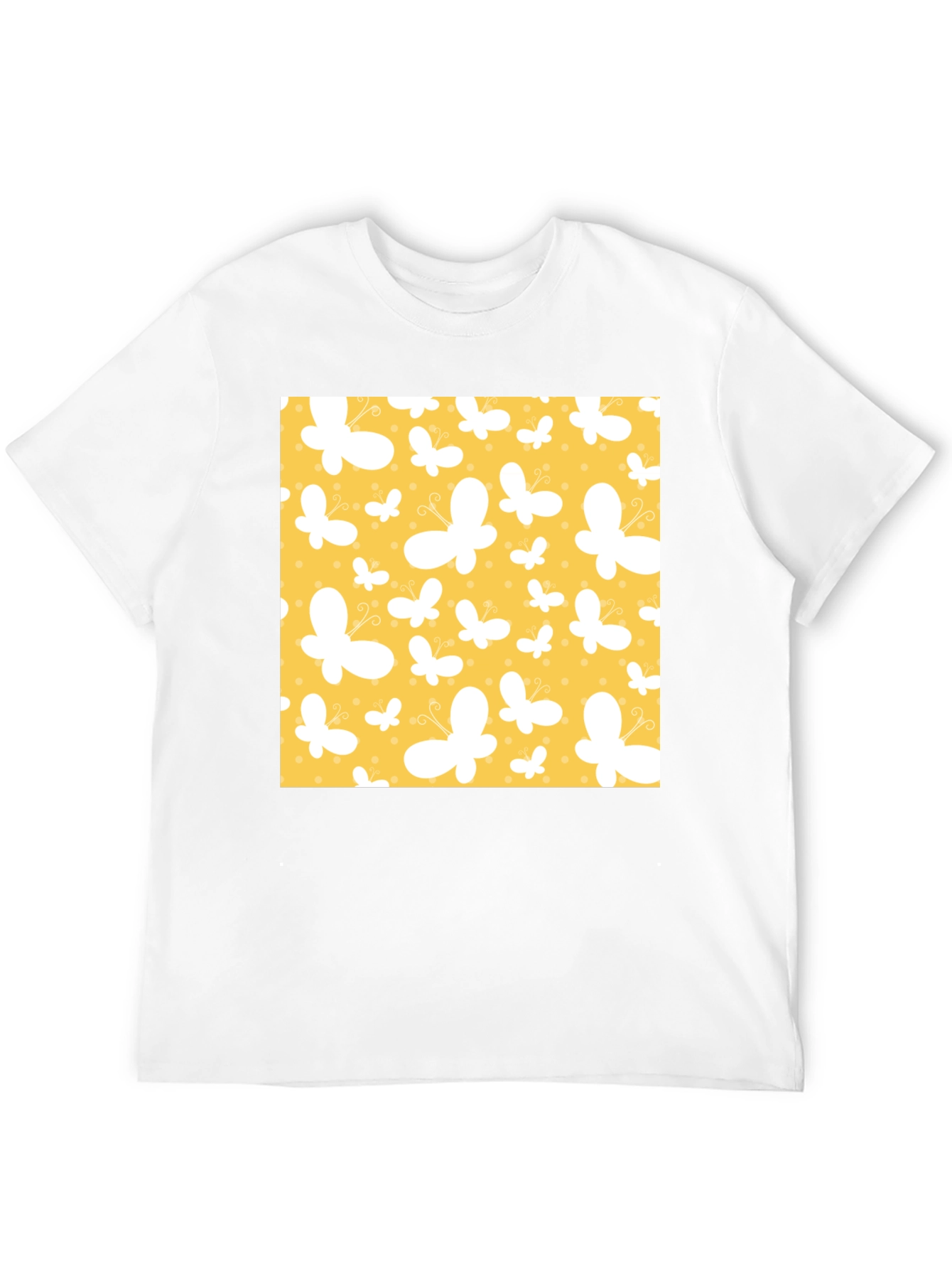Butterfly Pattern Black T-Shirt
