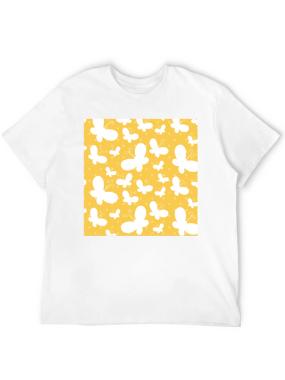 Butterfly Pattern Black T-Shirt
