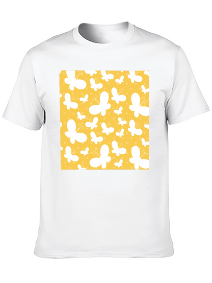 Butterfly Pattern Black T-Shirt