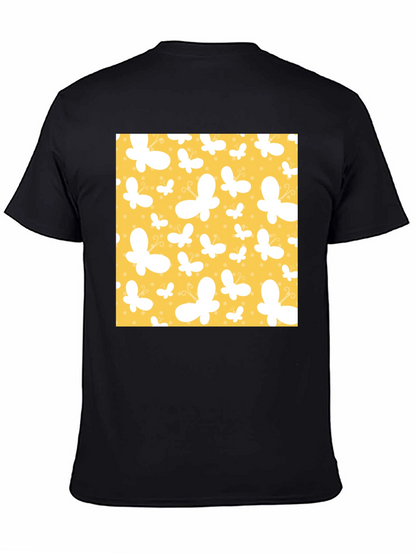 Butterfly Pattern Black T-Shirt