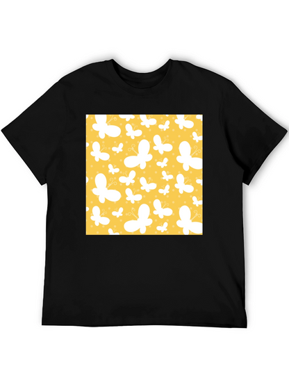 Butterfly Pattern Black T-Shirt