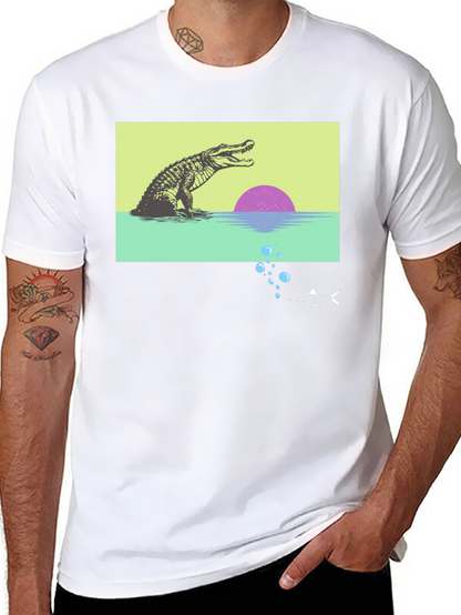 Retro Gator Sunset Graphic Tee