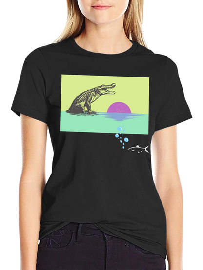 Retro Gator Sunset Graphic Tee