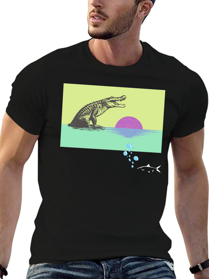 Retro Gator Sunset Graphic Tee