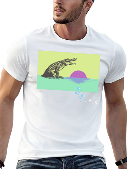 Retro Gator Sunset Graphic Tee