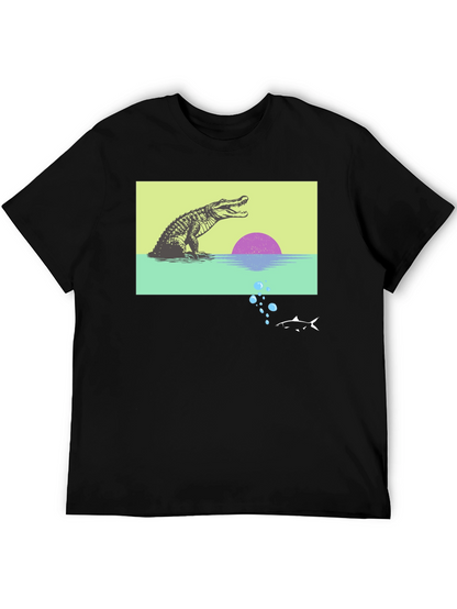 Retro Gator Sunset Graphic Tee