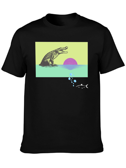 Retro Gator Sunset Graphic Tee