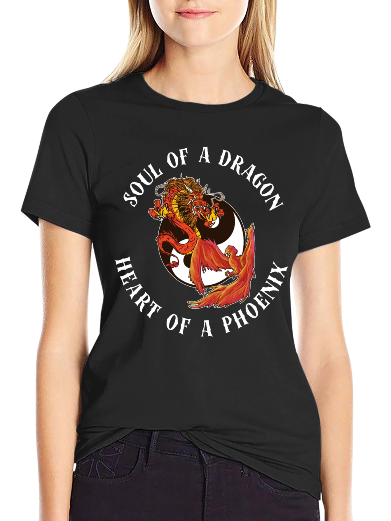 Dragon & Phoenix Graphic Tee - Yin Yang Style